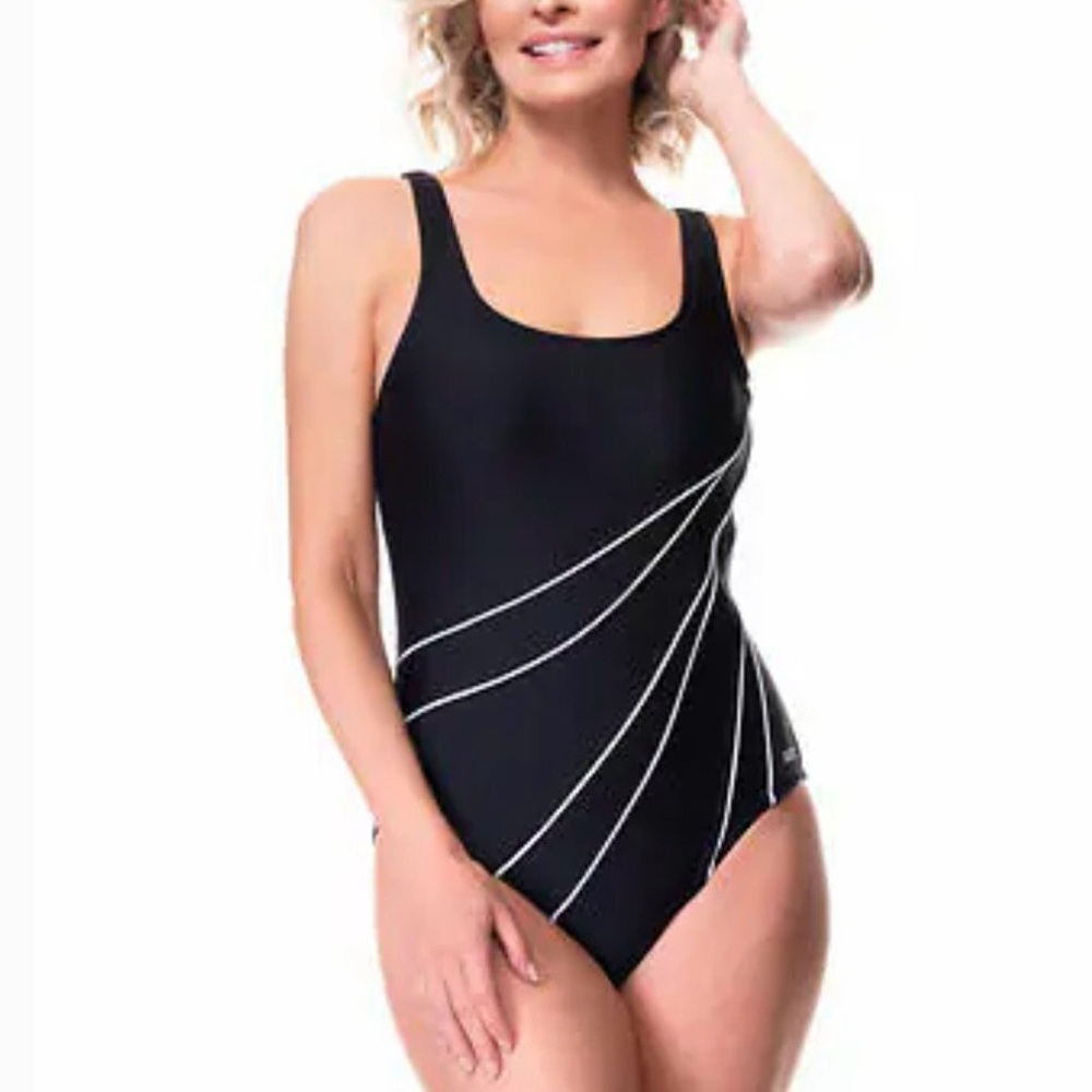 ROOTS One-Piece Swimsuit 12 Black Light Support